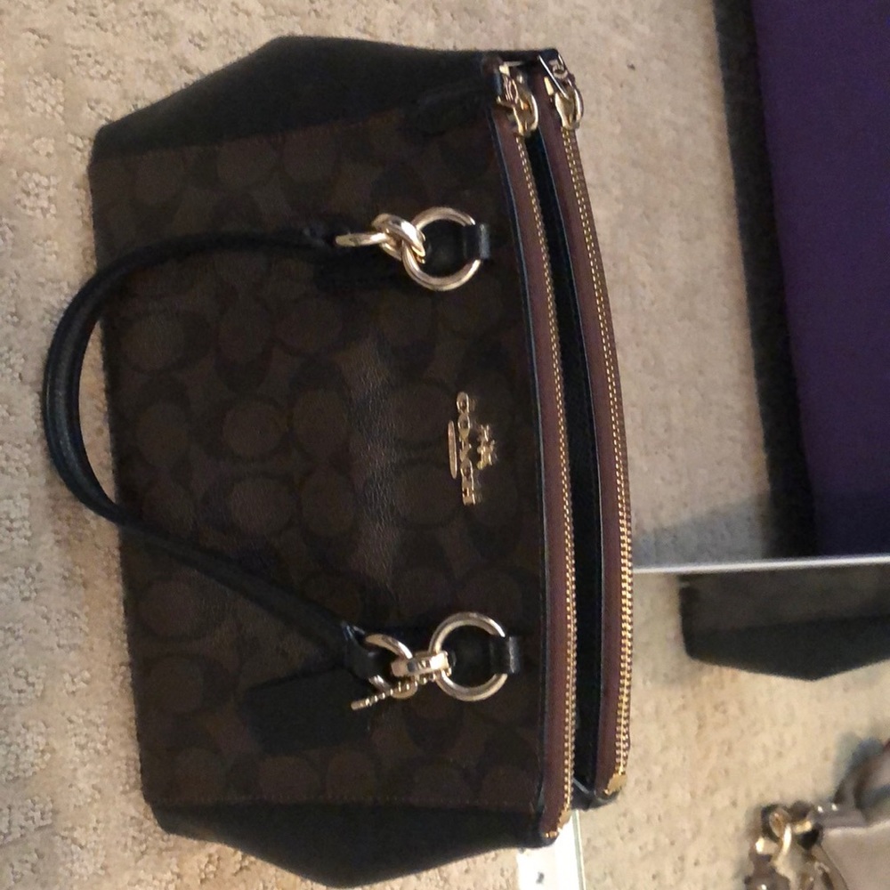 Coach black and brown purse